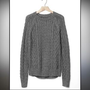Gap Sweater - Wavy cable knit sweater black marled 100% cotton